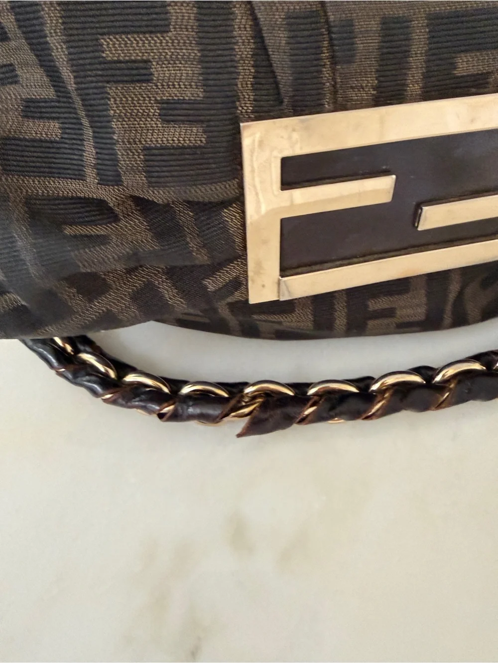 Fendi Marshmallow Zucca Flap Bag Gold Hardware - Picture 3 of 10